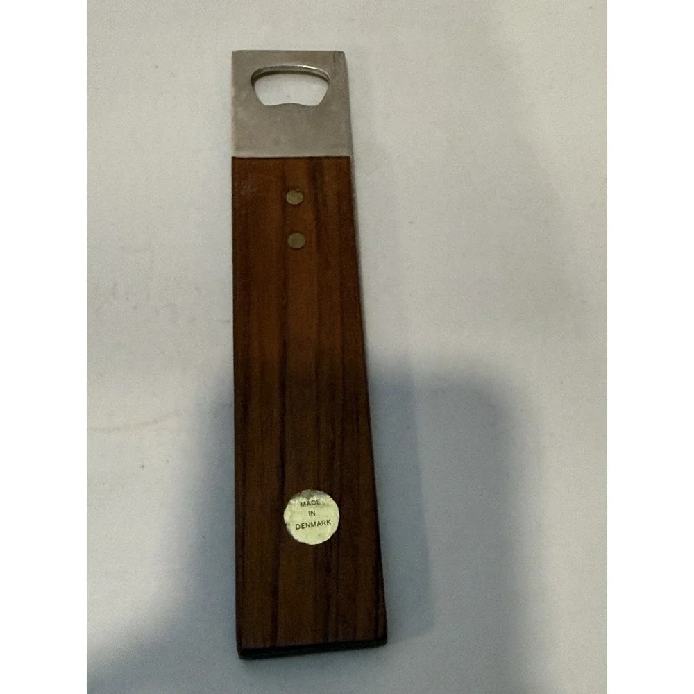 Vintage Denmark Teak‎ Wood Bottle Opener Mid Century Modern MCM Bar Tool Retro